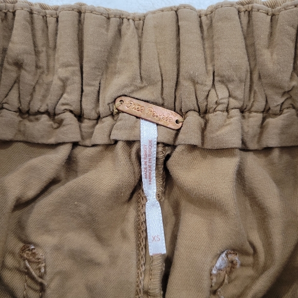 Free People Button Front Joggers in Tan & Brown Women's Size XS - Picture 3 of 3